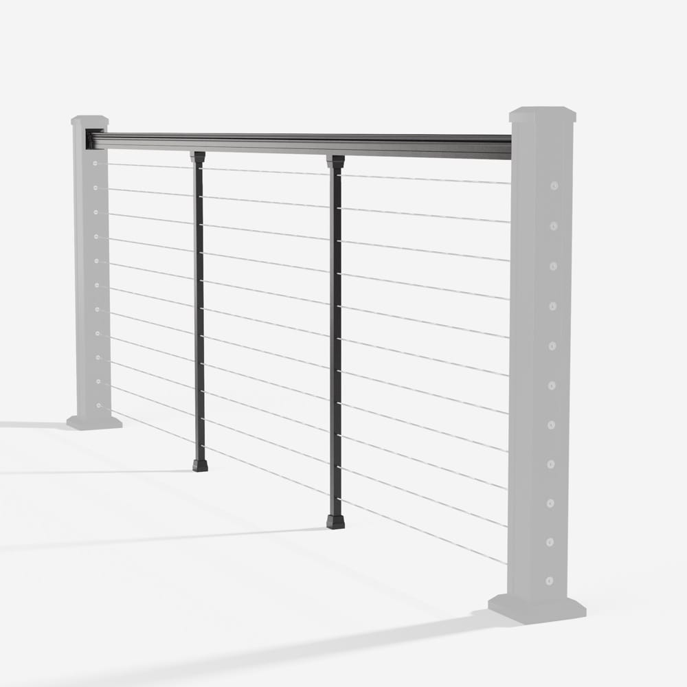 Keylink American Series Horizontal Cable Rail Textured Black / 36" / 6' Level Keylink American Series Horizontal Cable Top Rail Kit