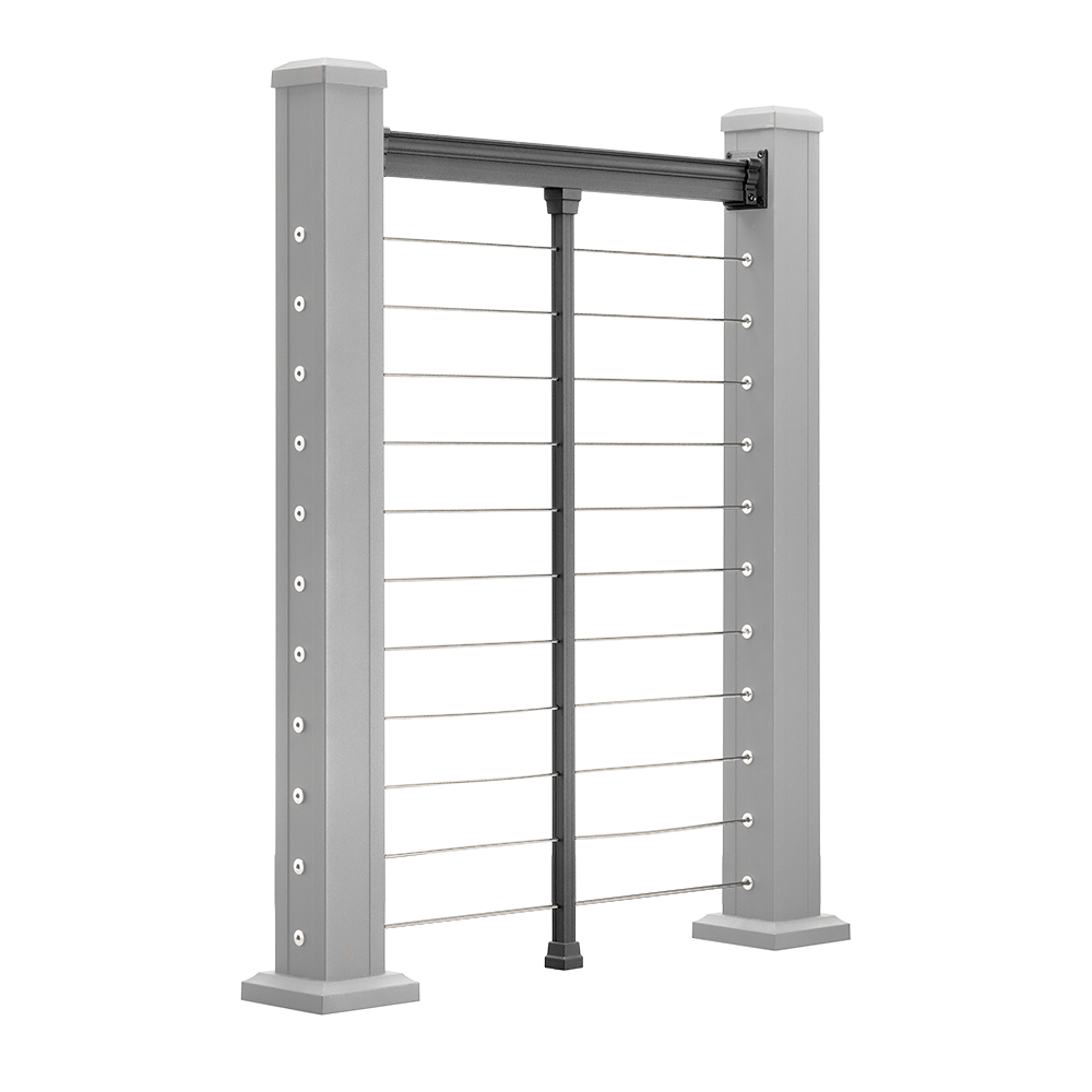 Keylink American Series Horizontal Cable Rail Textured Black / 42" / 6' Level Keylink American Series Horizontal Cable Top Rail Kit