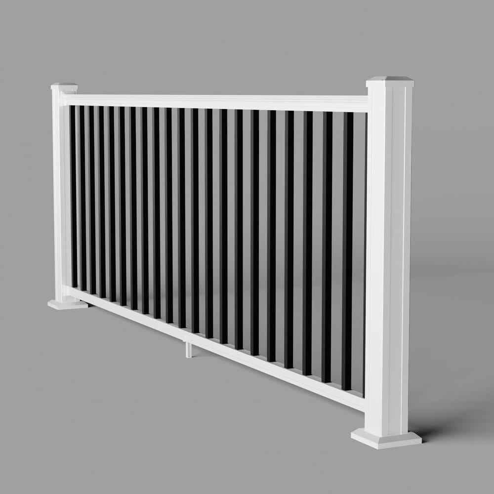 Keylink American Square Baluster White Rails Black Balusters / 36" / 6&