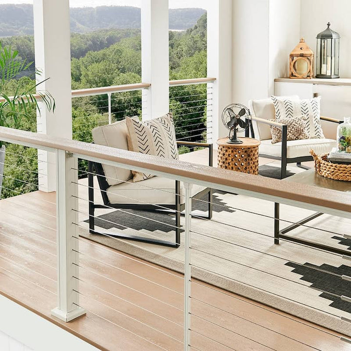 Keylink Chesapeake Horizontal Coastal Textured Black / 36" / 8’ Level Keylink Coastal Finish Chesapeake Series Top Rail Cable Drink Rail Kit