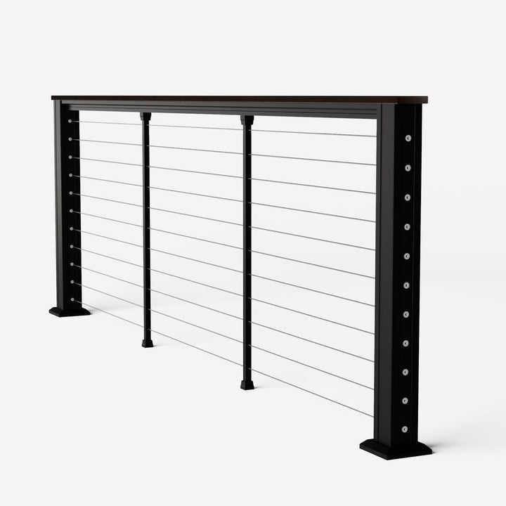 Keylink Chesapeake Horizontal Matte Black / 36" / 6’ Level Keylink Chesapeake Series Top Rail Cable Drink Rail Kit