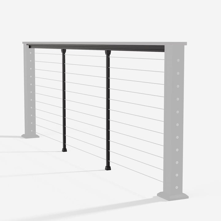Keylink Chesapeake Horizontal Matte Black / 36" / 6’ Level Keylink Chesapeake Series Top Rail Cable Drink Rail Kit
