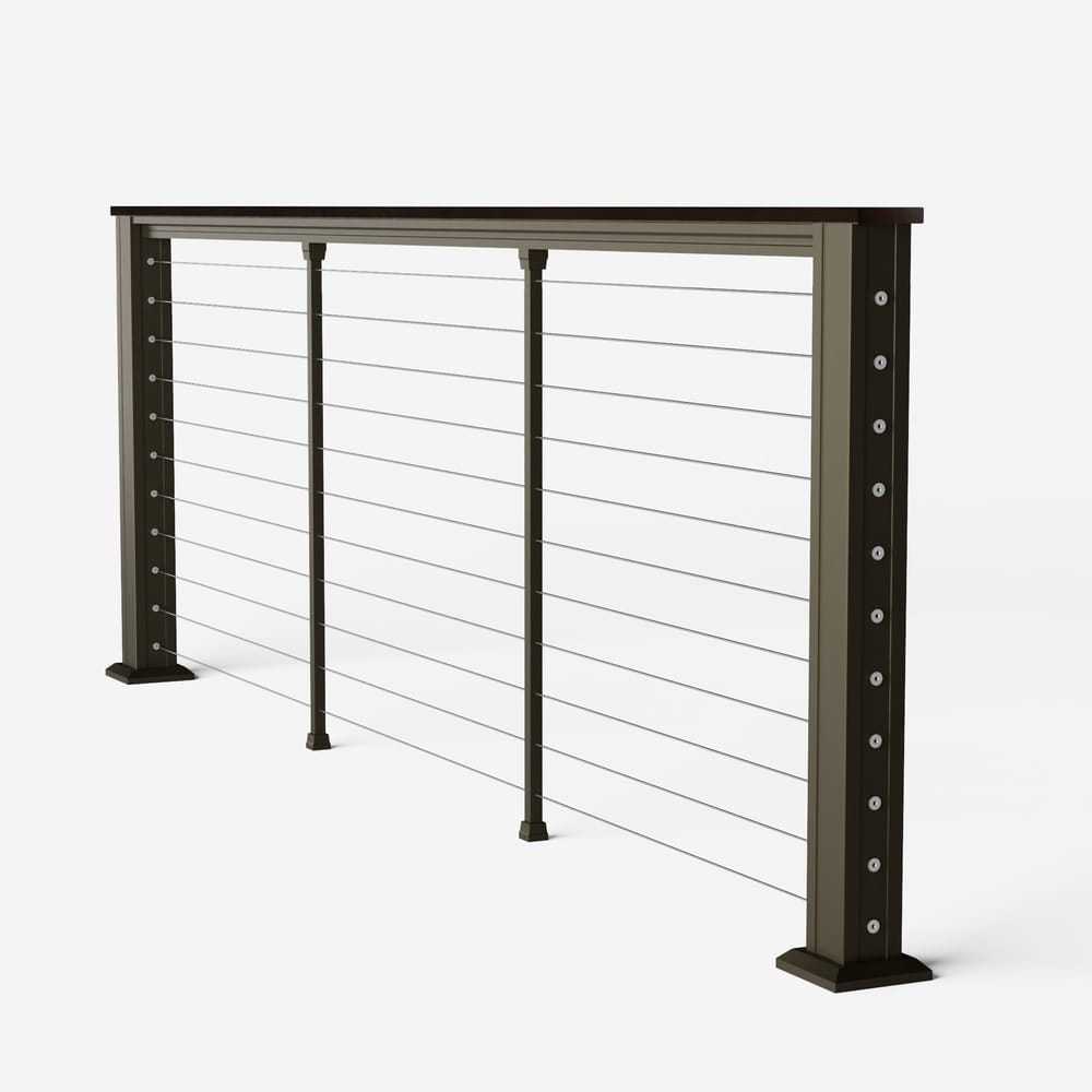 Keylink Chesapeake Horizontal Oil Rubbed Bronze / 36" / 6’ Level Keylink Chesapeake Series Top Rail Cable Drink Rail Kit