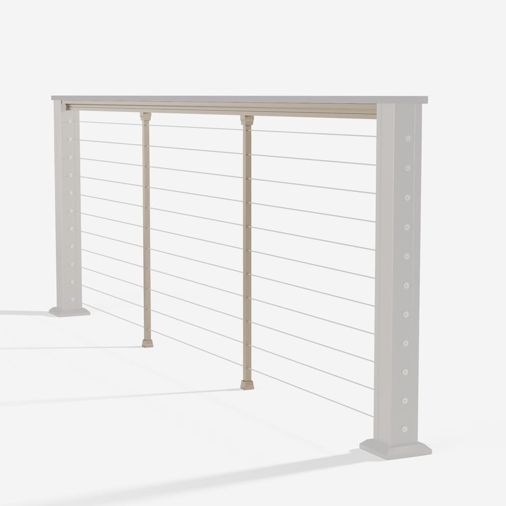 Keylink Chesapeake Horizontal Satin Driftwood / 36" / 6’ Level Keylink Chesapeake Series Top Rail Cable Drink Rail Kit