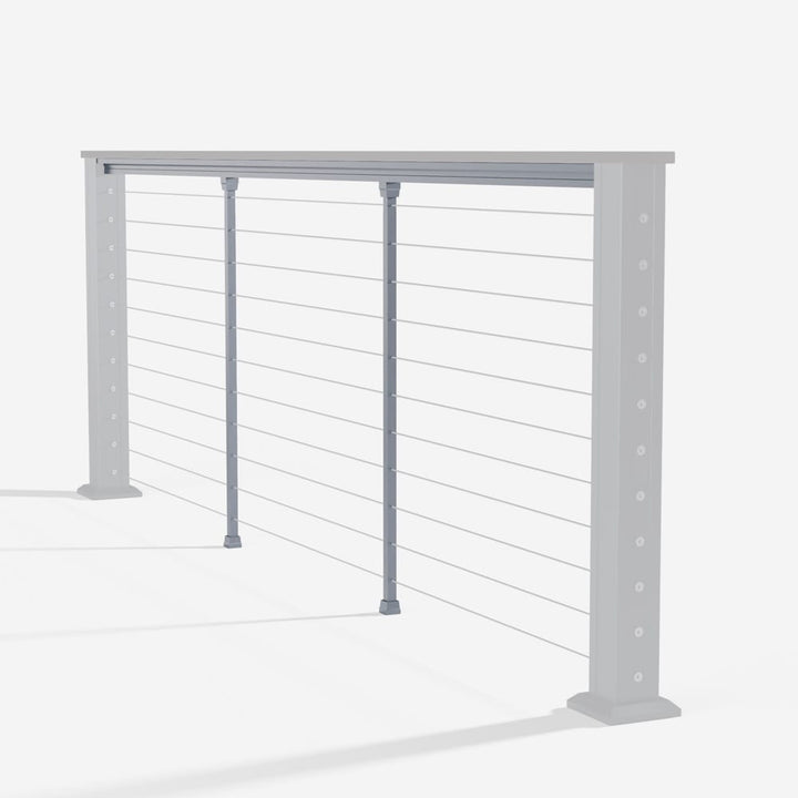 Keylink Chesapeake Horizontal Satin Storm / 36" / 6’ Level Keylink Chesapeake Series Top Rail Cable Drink Rail Kit