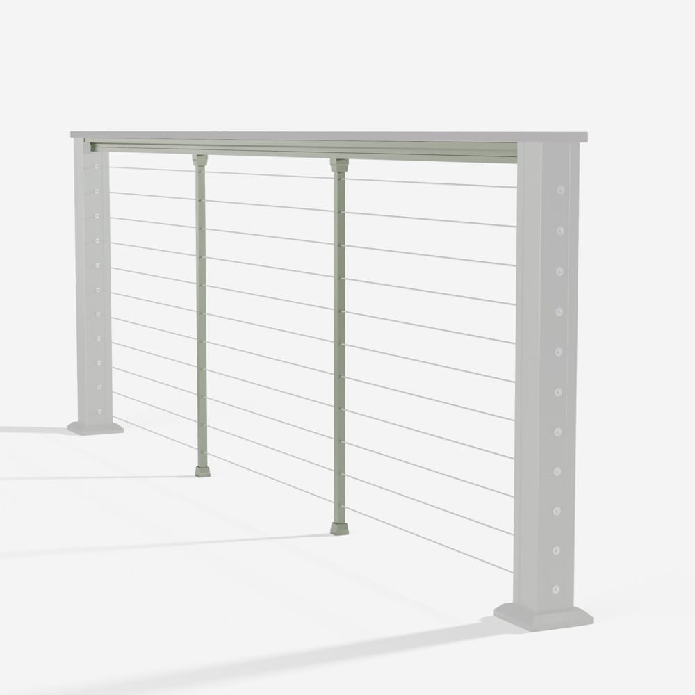Keylink Chesapeake Horizontal Satin Willow / 36" / 6’ Level Keylink Chesapeake Series Top Rail Cable Drink Rail Kit