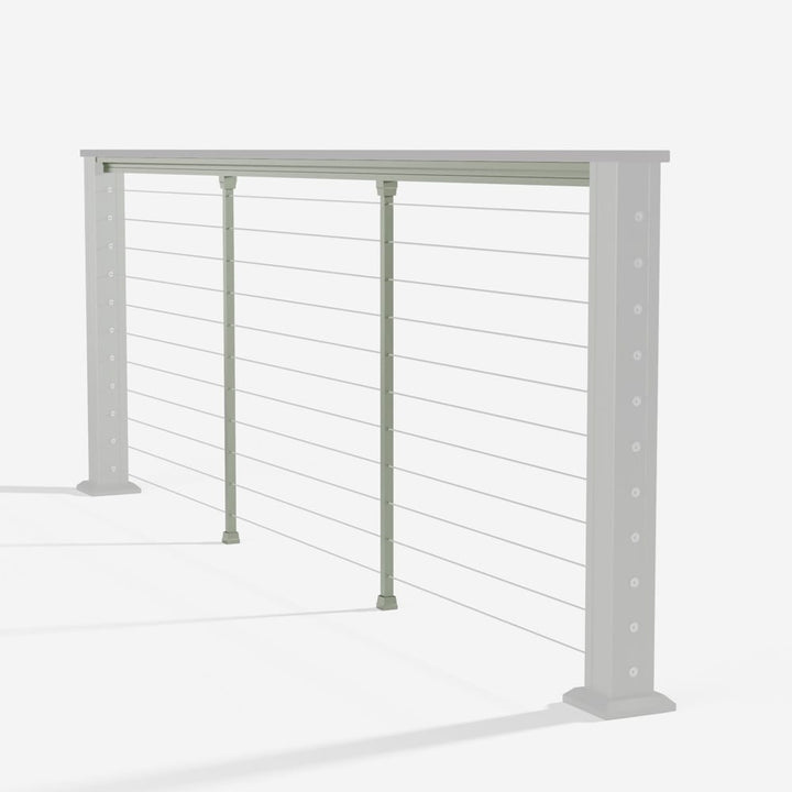Keylink Chesapeake Horizontal Satin Willow / 36" / 6’ Level Keylink Chesapeake Series Top Rail Cable Drink Rail Kit