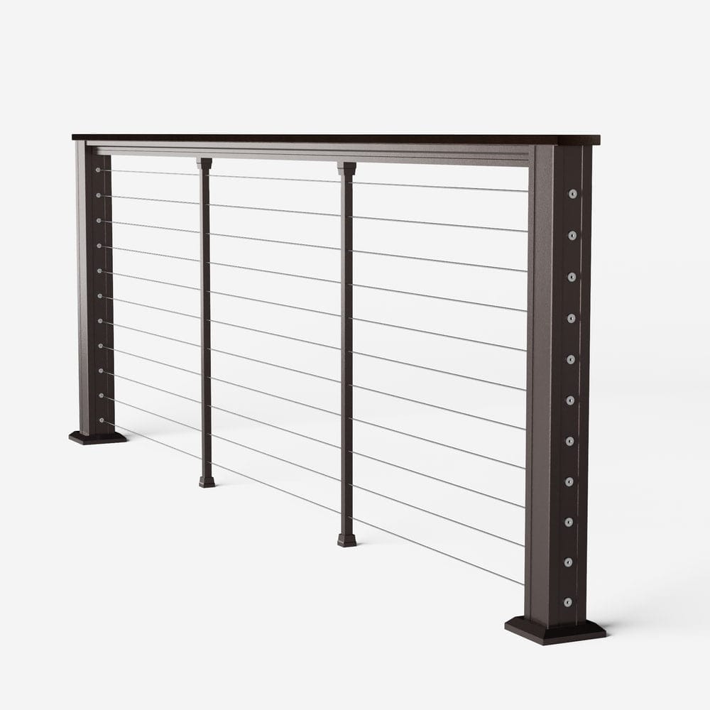 Keylink Chesapeake Horizontal Textured Bronze / 36" / 6’ Level Keylink Chesapeake Series Top Rail Cable Drink Rail Kit