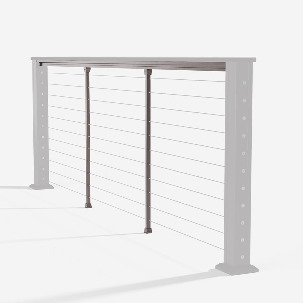 Keylink Chesapeake Horizontal Textured Bronze / 36" / 6’ Level Keylink Chesapeake Series Top Rail Cable Drink Rail Kit