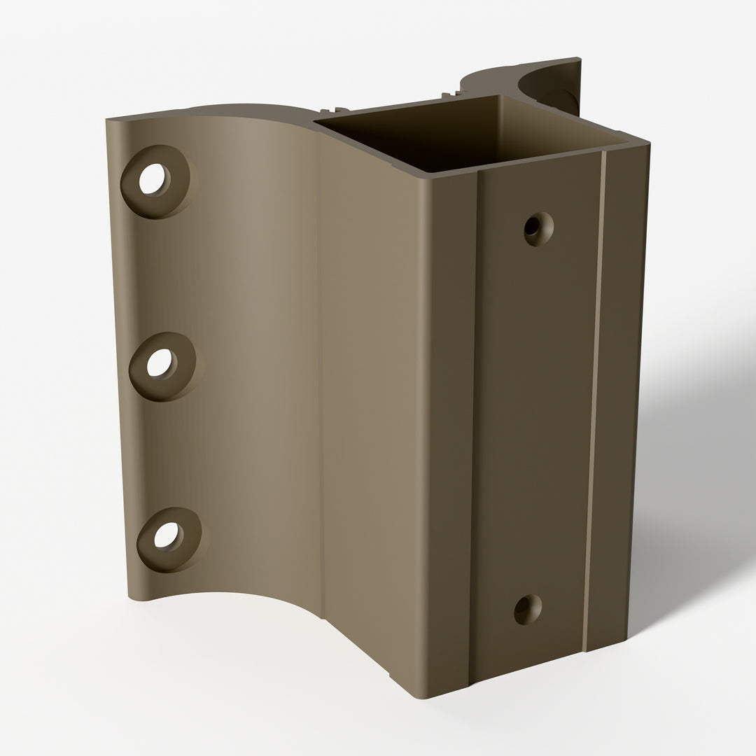 Keylink 2-1/2 in fascia mount line post bracket in Satin Driftwood