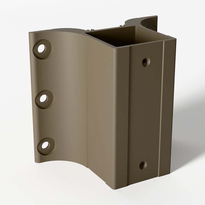 Keylink 2-1/2 in fascia mount line post bracket in Satin Driftwood