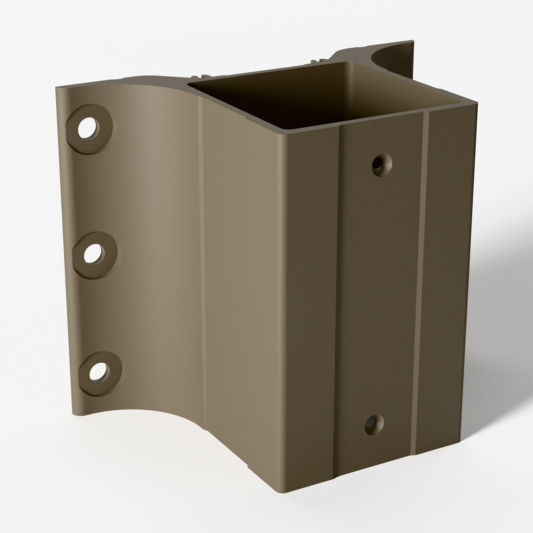 Keylink 3-1/4 in fascia mount line post bracket in Satin Driftwood