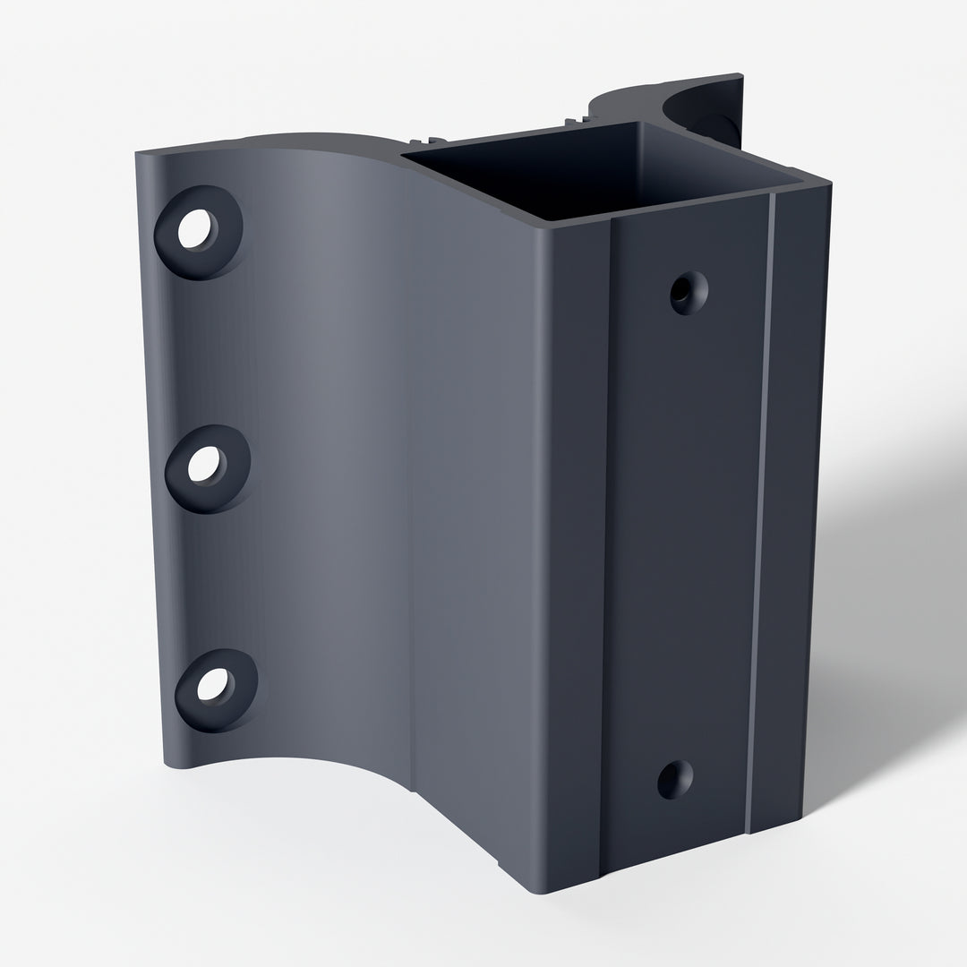 Keylink 2-1/2 in fascia mount line post bracket in Satin Storm