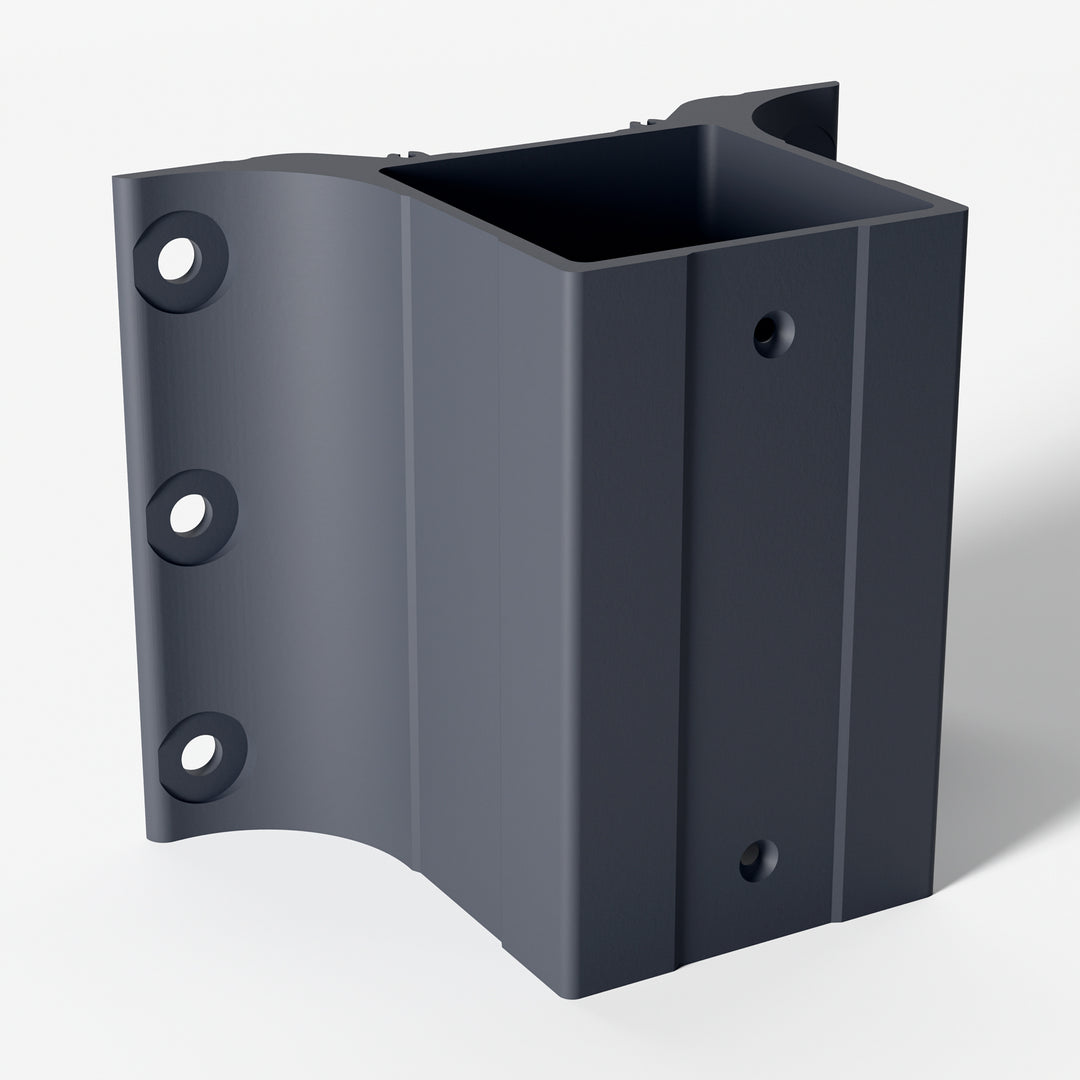 Keylink 3-1/4 in fascia mount line post bracket in Satin Storm
