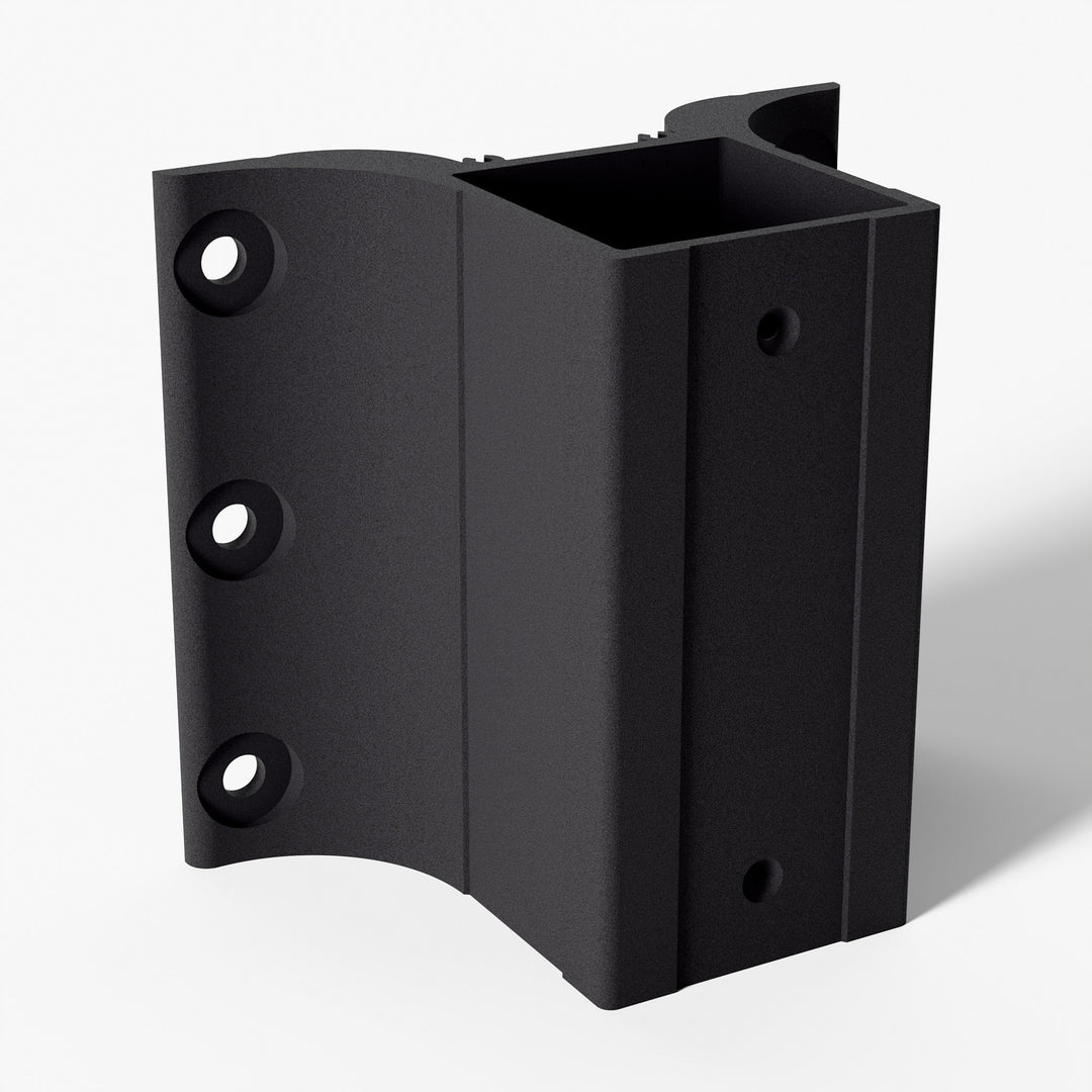 Keylink 2-1/2 in fascia mount line post bracket in Textured Black