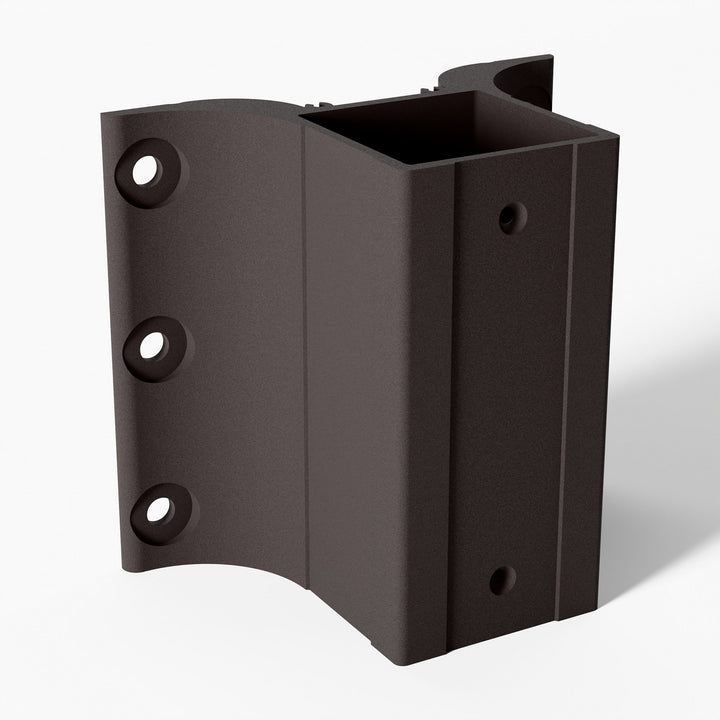 Keylink 2-1/2 in fascia mount line post bracket in Textured Bronze