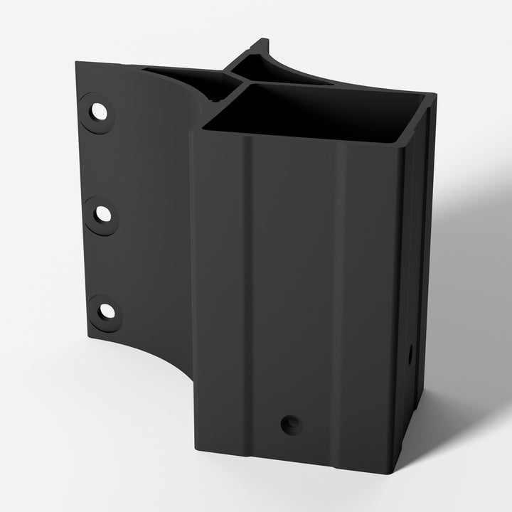 Keylink 3-1/4 in fascia mount outside corner bracket in Matte Black
