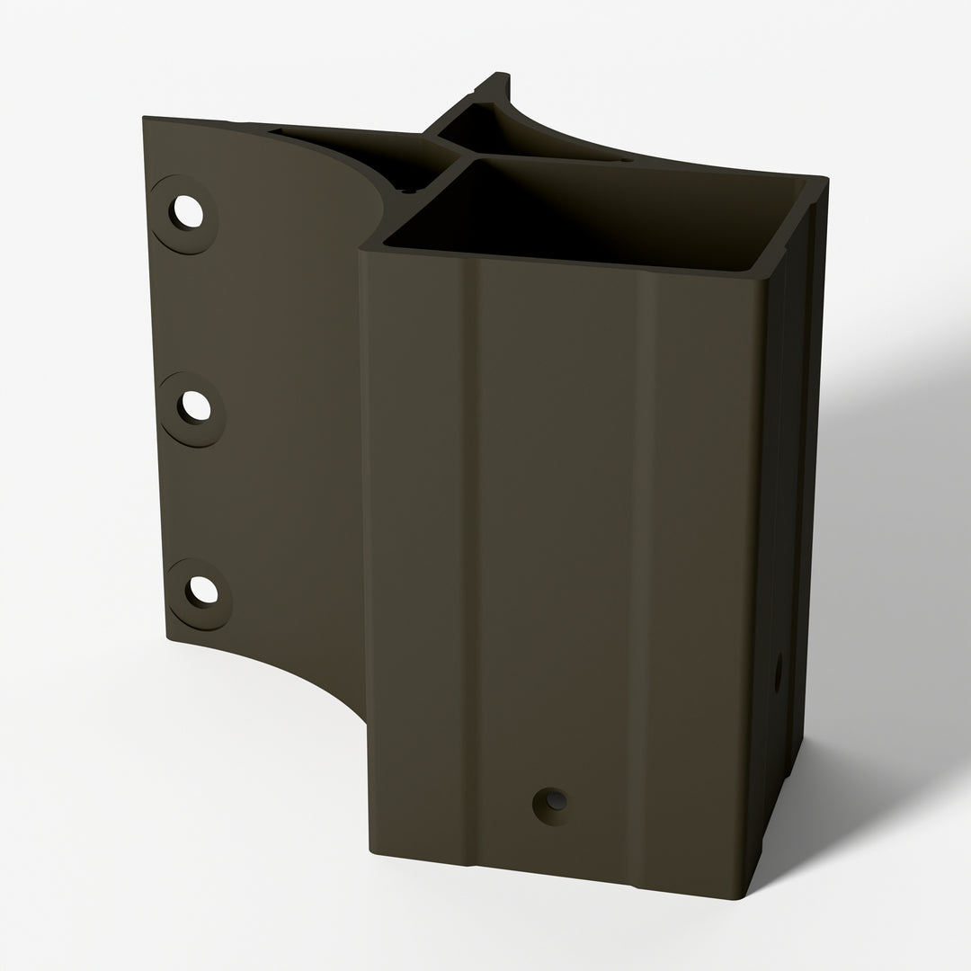 Keylink 3-1/4 in fascia mount outside corner bracket in Oil Rubbed Bronze