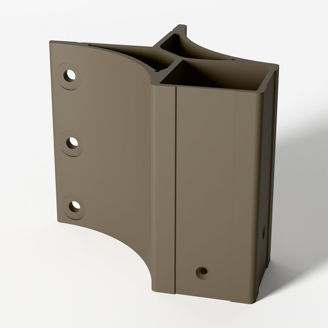 Keylink 2-1/2 in fascia mount outside corner bracket in Satin Driftwood