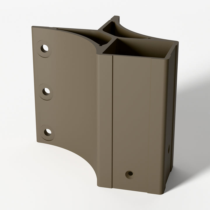 Keylink 2-1/2 in fascia mount outside corner bracket in Satin Driftwood