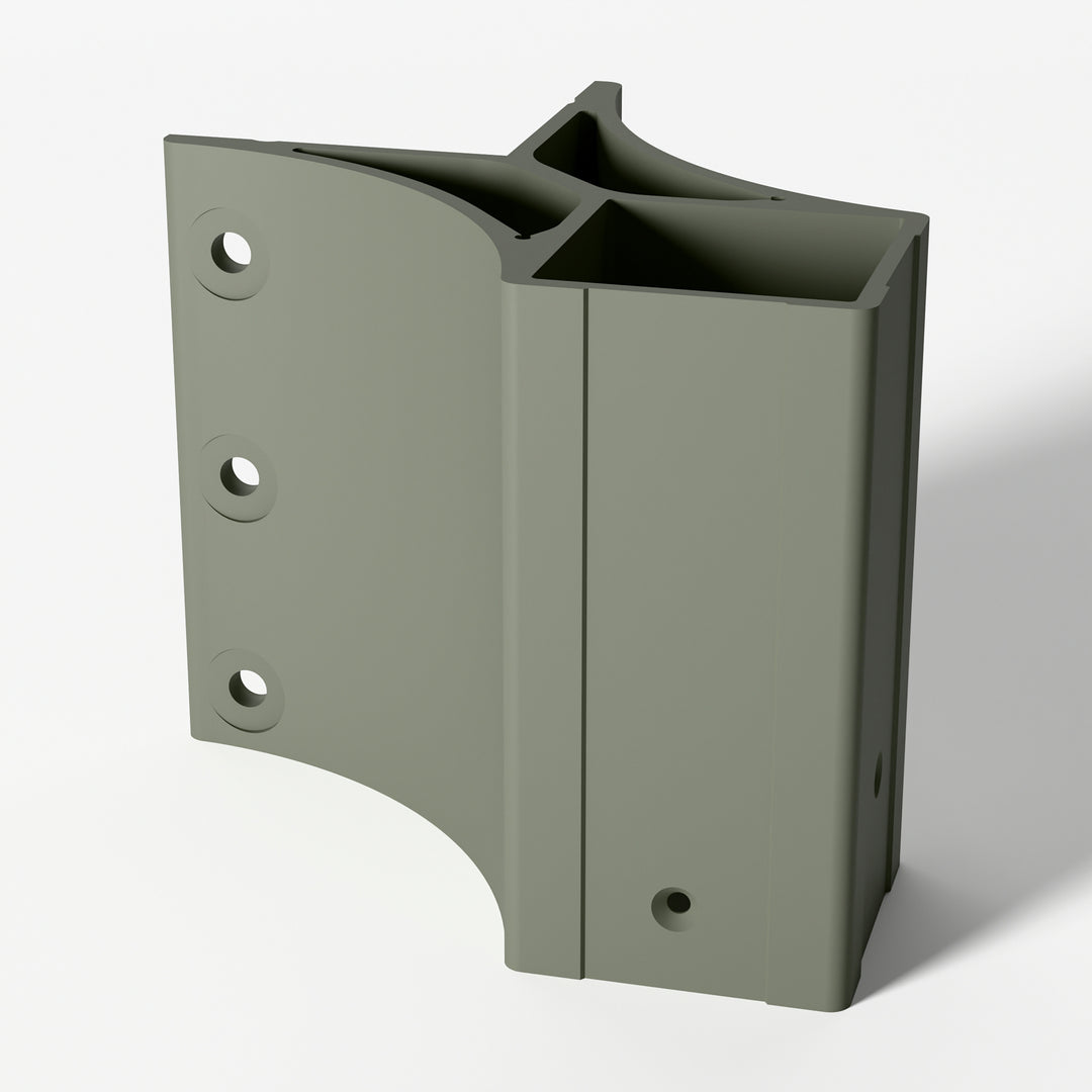Keylink 2-1/2 in fascia mount outside corner bracket in Satin Smoke