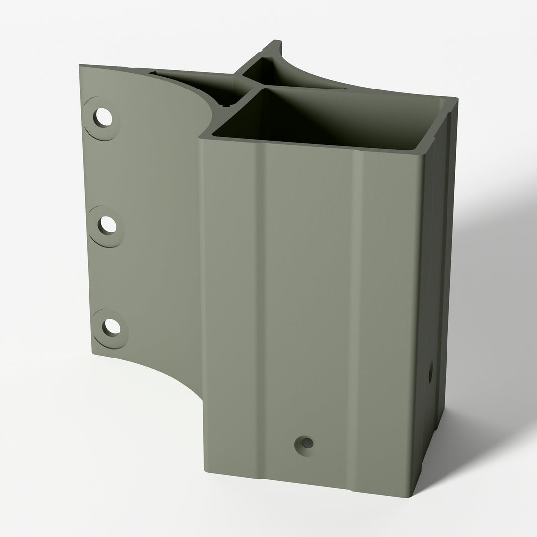 Keylink 3-1/4 in fascia mount outside corner bracket in Satin Smoke