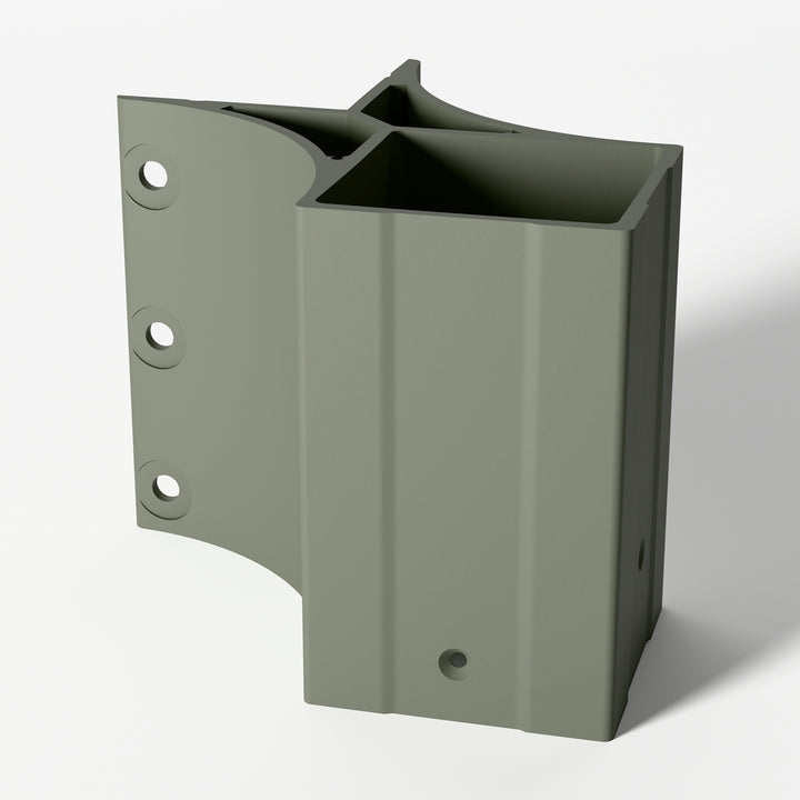 Keylink 3-1/4 in fascia mount outside corner bracket in Satin Smoke