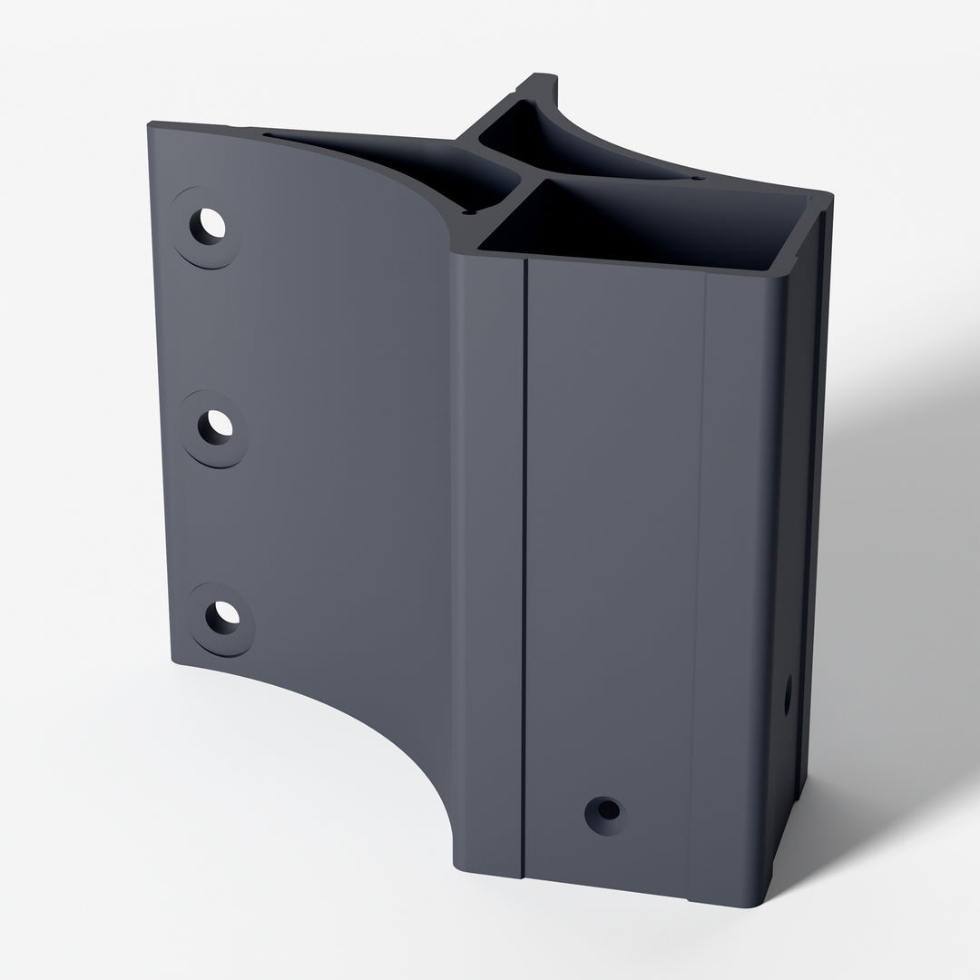 Keylink 2-1/2 in fascia mount outside corner bracket in Satin Storm