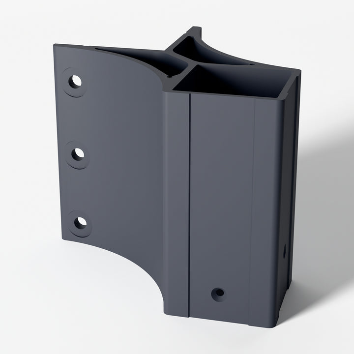 Keylink 2-1/2 in fascia mount outside corner bracket in Satin Storm