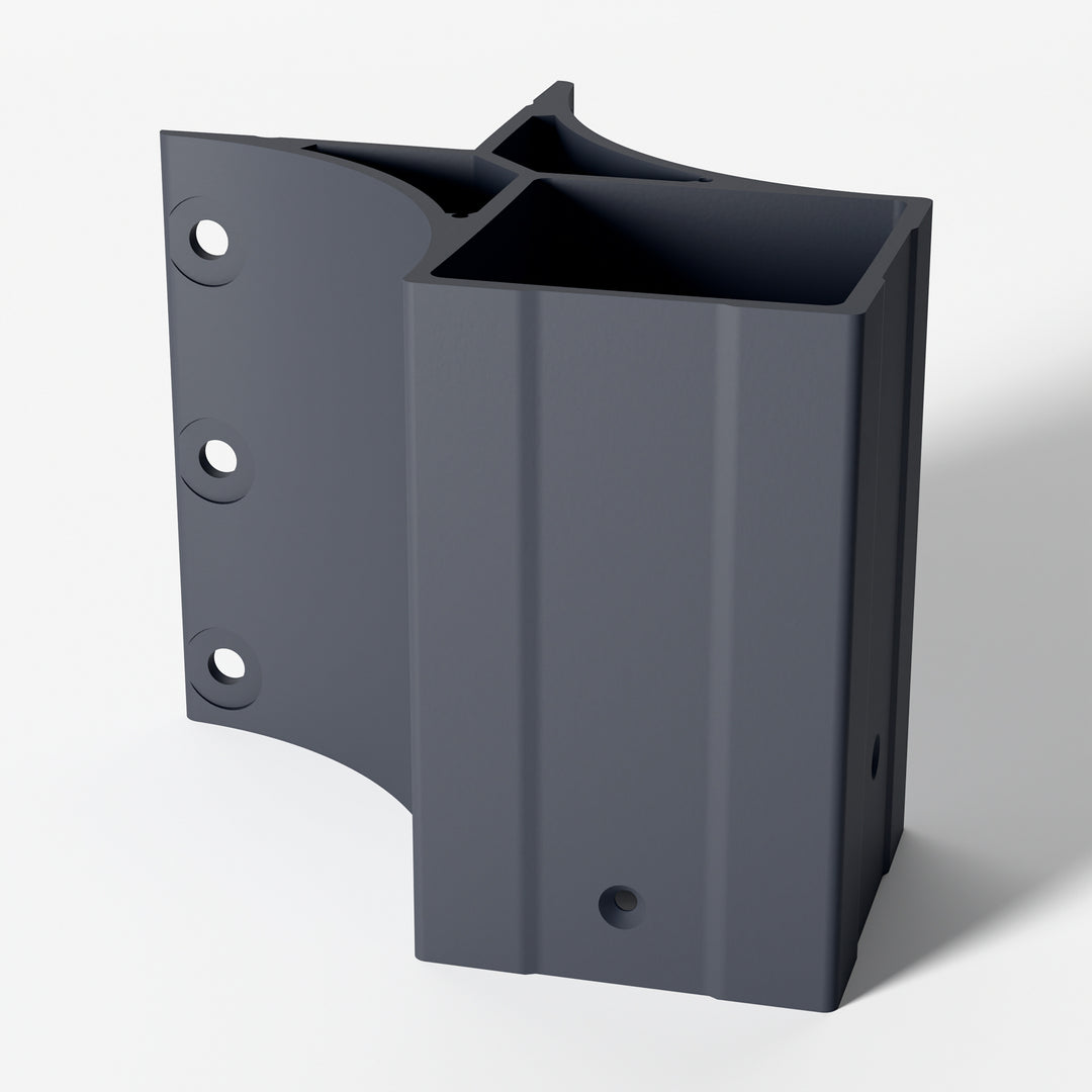 Keylink 3-1/4 in fascia mount outside corner bracket in Satin Storm