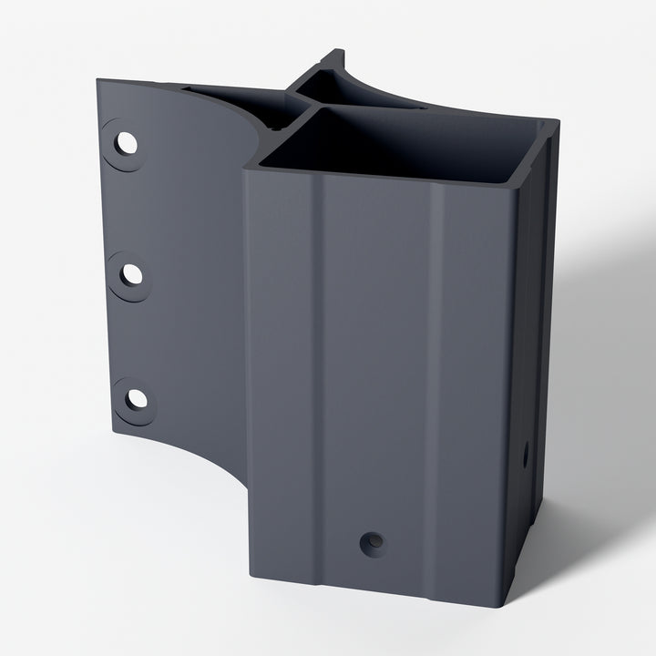 Keylink 3-1/4 in fascia mount outside corner bracket in Satin Storm