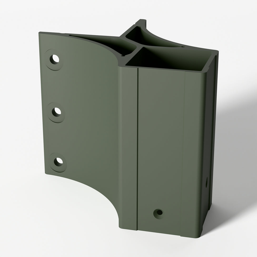 Keylink 2-1/2 in fascia mount outside corner bracket in Satin Willow