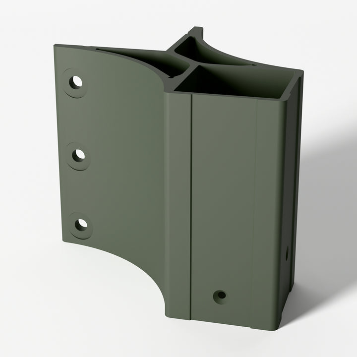 Keylink 2-1/2 in fascia mount outside corner bracket in Satin Willow