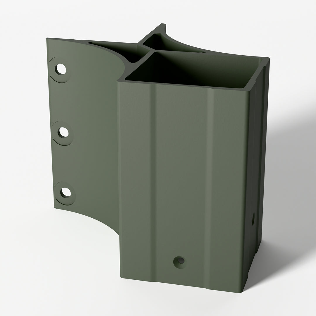 Keylink 3-1/4 in fascia mount outside corner bracket in Satin Willow