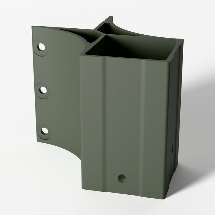 Keylink 3-1/4 in fascia mount outside corner bracket in Satin Willow