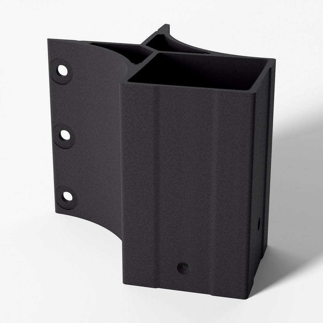 Keylink 3-1/4 in fascia mount outside corner bracket in Textured Black