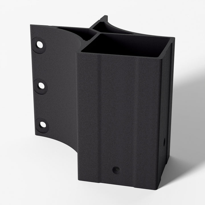 Keylink 3-1/4 in fascia mount outside corner bracket in Textured Black