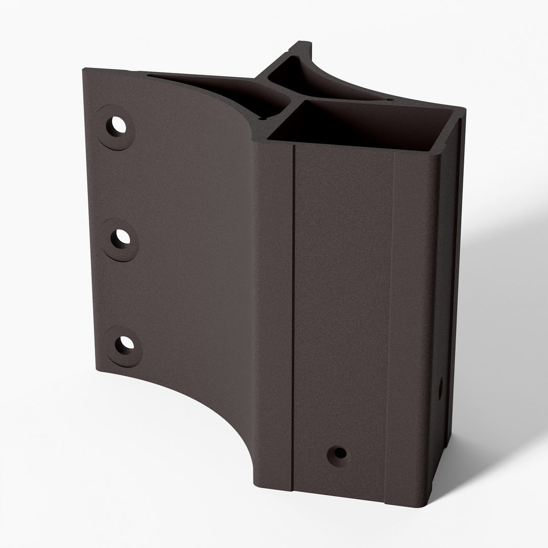 Keylink 2-1/2 in fascia mount outside corner bracket in Textured Bronze