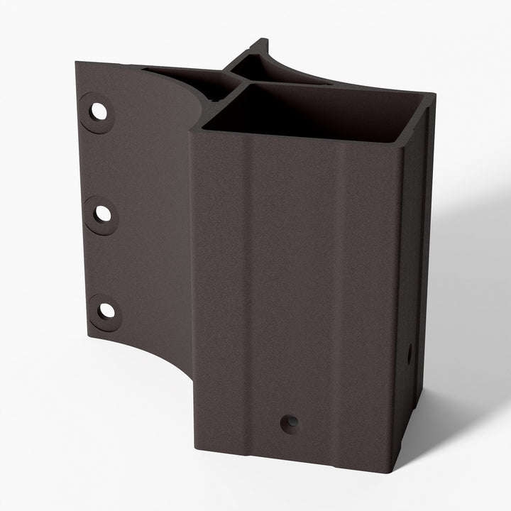Keylink 3-1/4 in fascia mount outside corner bracket in Textured Bronze