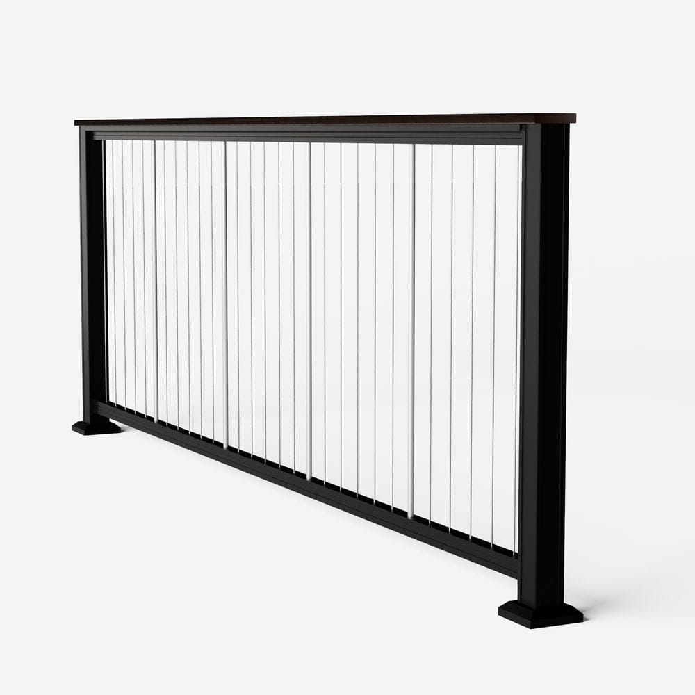 Keylink Matte Black / 36" / 6' Level Keylink Chesapeake Series Vertical Cable Drink Railing