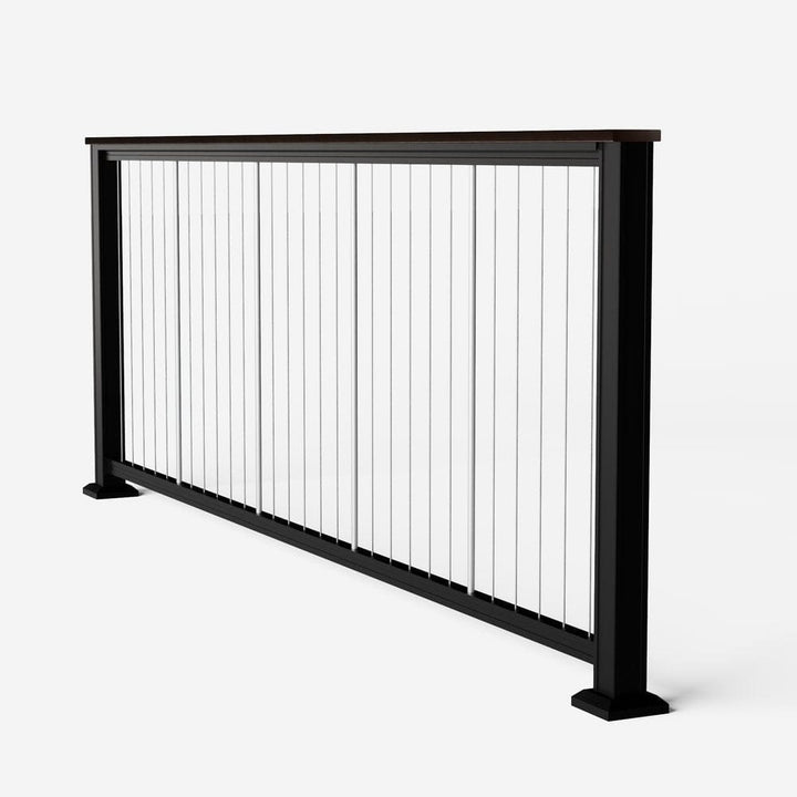 Keylink Matte Black / 36" / 6' Level Keylink Chesapeake Series Vertical Cable Drink Railing