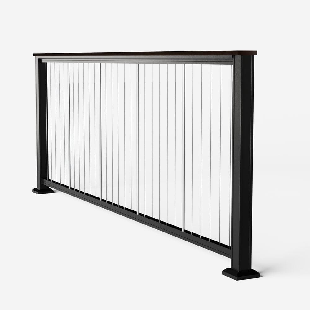 Keylink Textured Black / 36" / 6' Level Keylink Chesapeake Series Vertical Cable Drink Railing