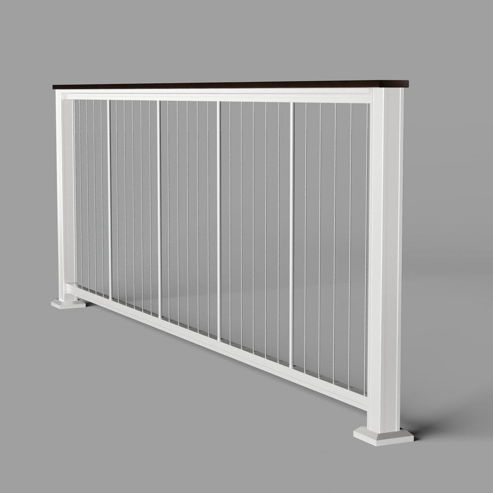Keylink Textured White / 36" / 6' Level Keylink Chesapeake Series Vertical Cable Drink Railing