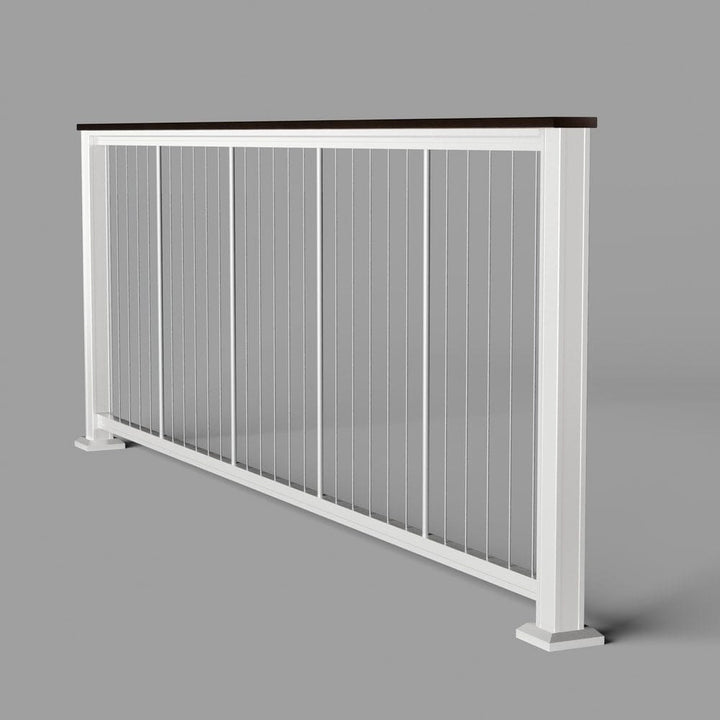 Keylink Textured White / 36" / 6' Level Keylink Chesapeake Series Vertical Cable Drink Railing