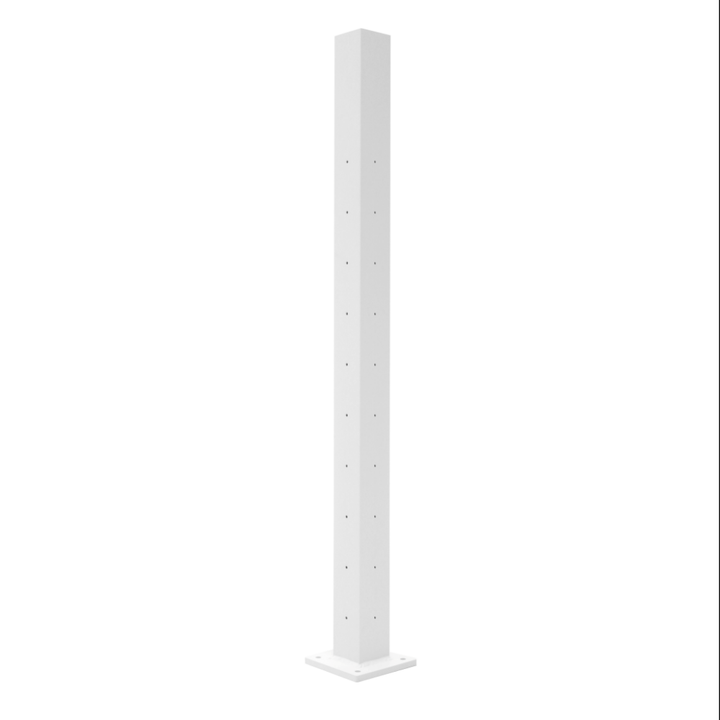 Deckorators Corner Post / Textured White ALX 2-1/2" Horizontal Cable Railing Posts | Deckorators