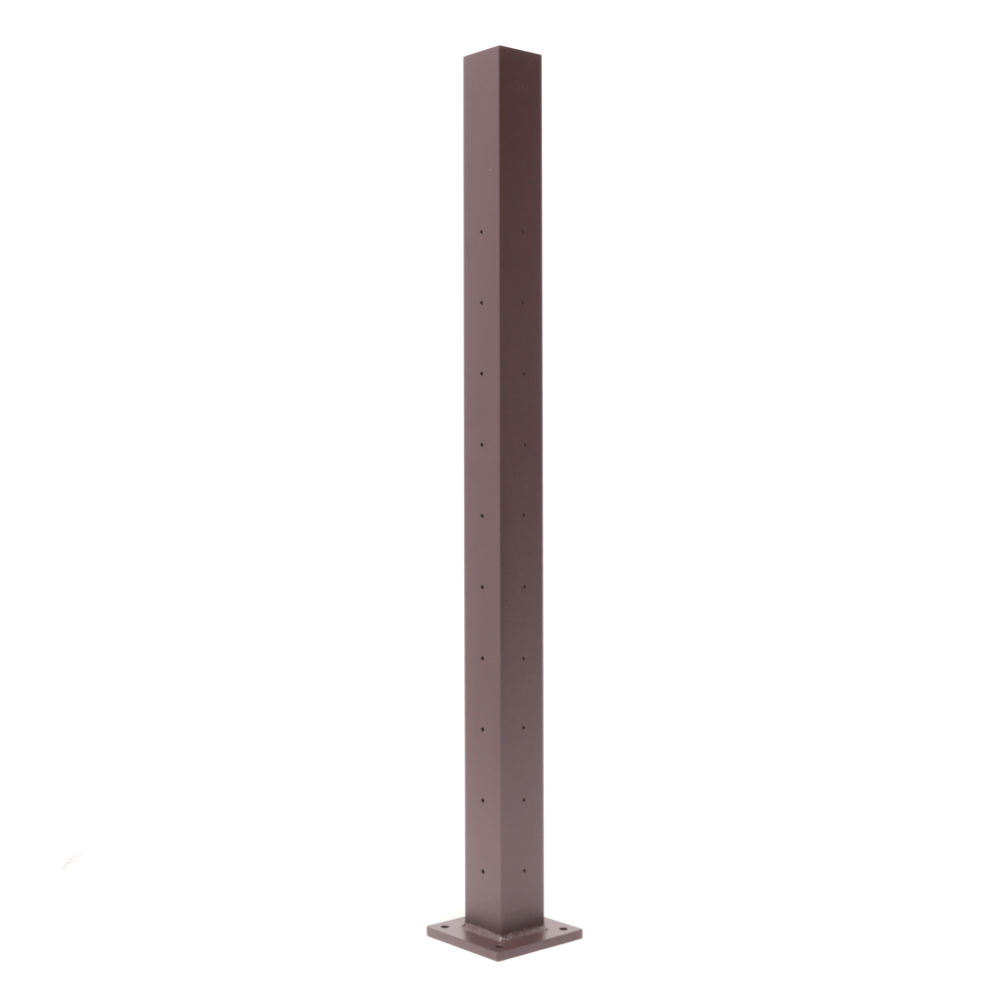 Deckorators Corner Post / Textured Weathered Brown ALX 2-1/2" Horizontal Cable Railing Posts | Deckorators