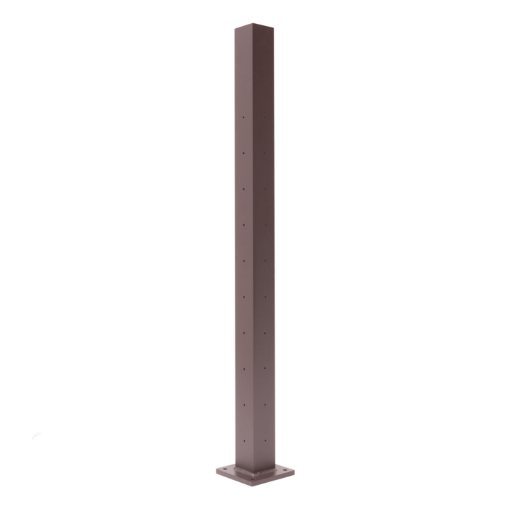 Deckorators Corner Post / Textured Weathered Brown ALX 2-1/2" Horizontal Cable Railing Posts | Deckorators