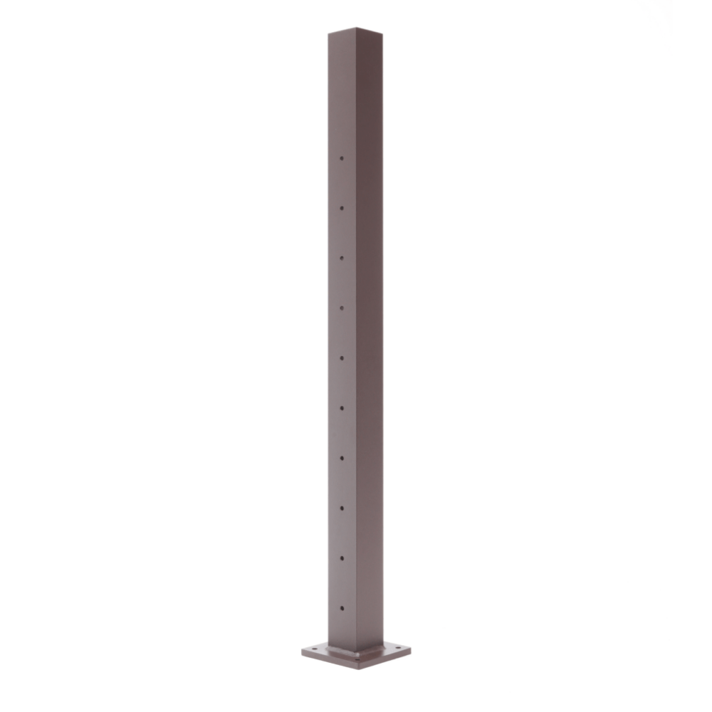 Deckorators Stair Line Post / Textured Weathered Brown ALX 2-1/2" Horizontal Cable Railing Posts | Deckorators