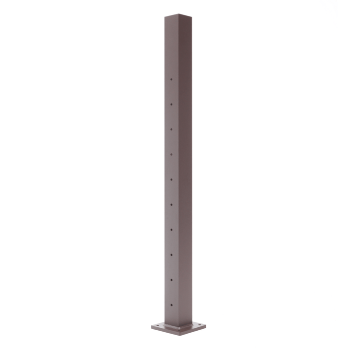 Deckorators Stair Line Post / Textured Weathered Brown ALX 2-1/2" Horizontal Cable Railing Posts | Deckorators