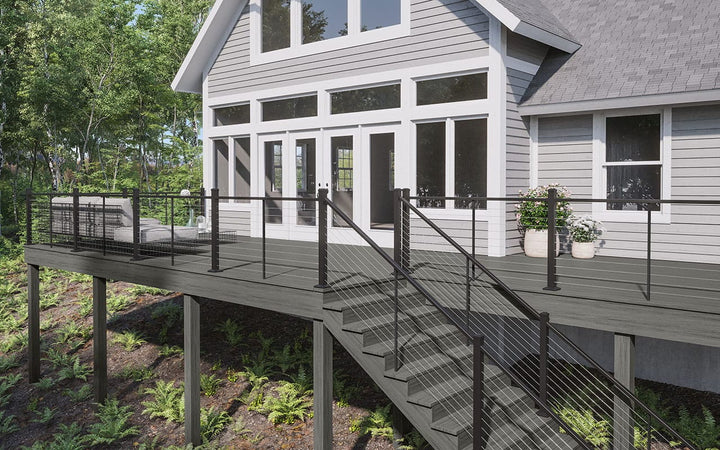 Deckorators Cable Deck Railing Kit used on a deck